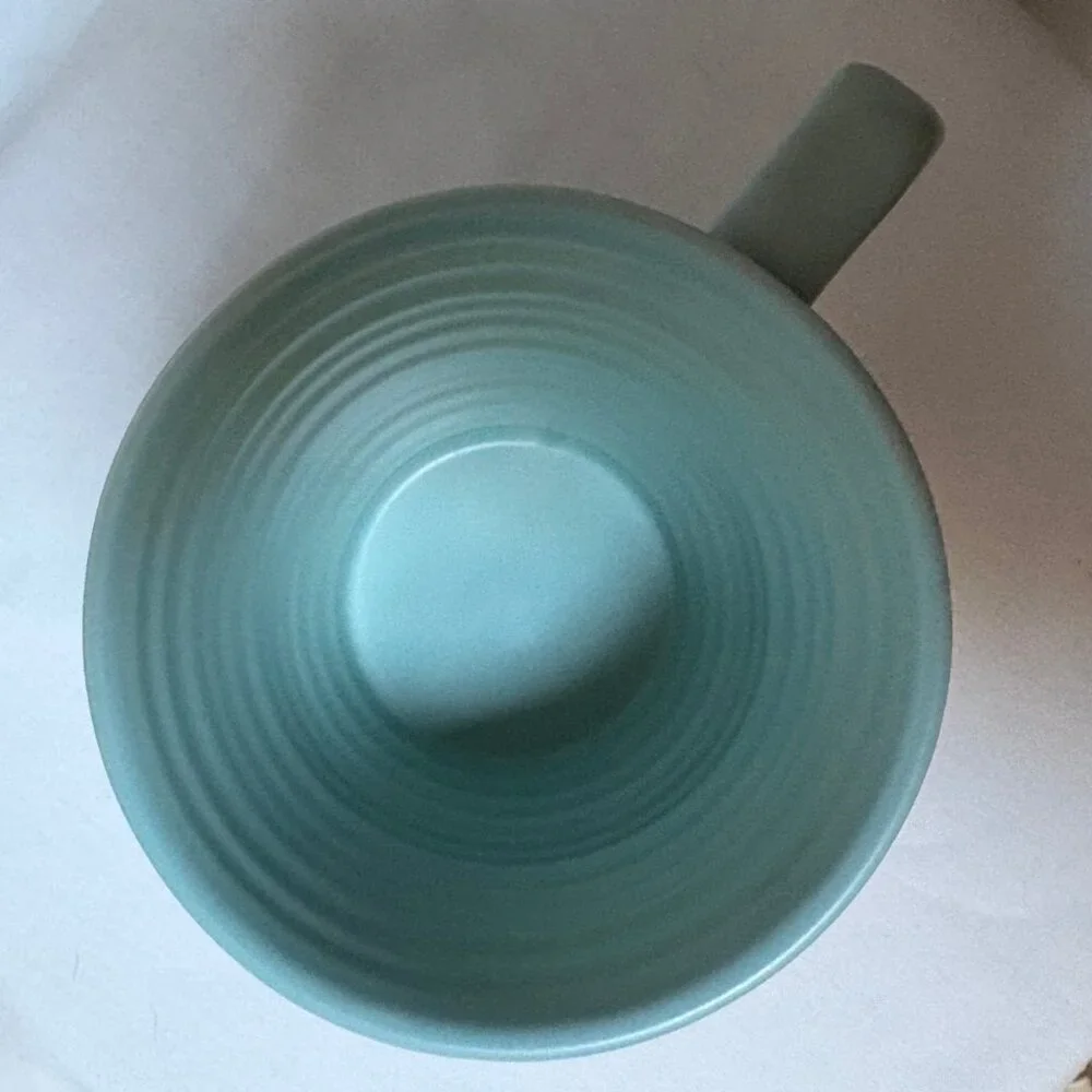 Starbucks Latte & Mocha Ceramic Mugs Set of 2 Ribbed Design 9oz Coffee Cups 2007 - Picture 5 of 8